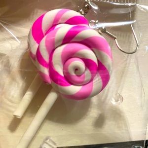 Lollipop french hook pink earrings